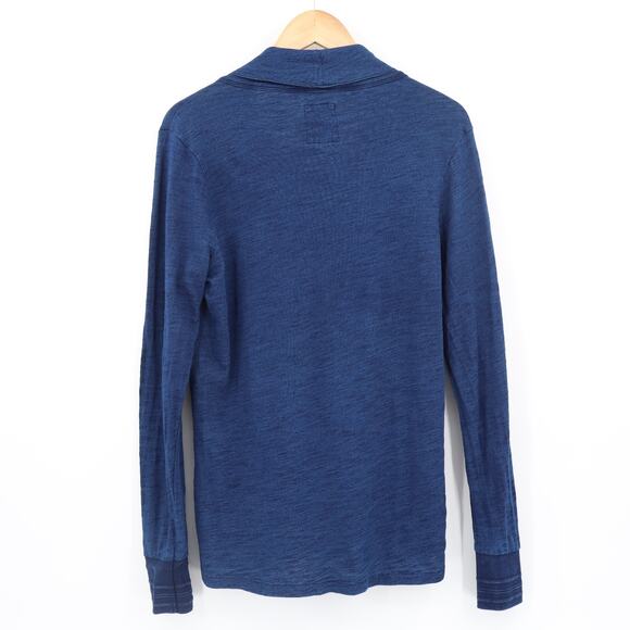 G-Star Raw Men's Long Sleeve Pullover Mock Turtle Neck Heathered Blue Sz M - Picture 3 of 13